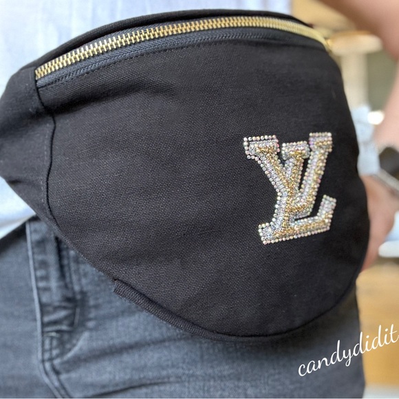 NWT Beautiful Candy Did It! Handmade Black & Crystal Bum Bag / Fanny Pack - Picture 7 of 10